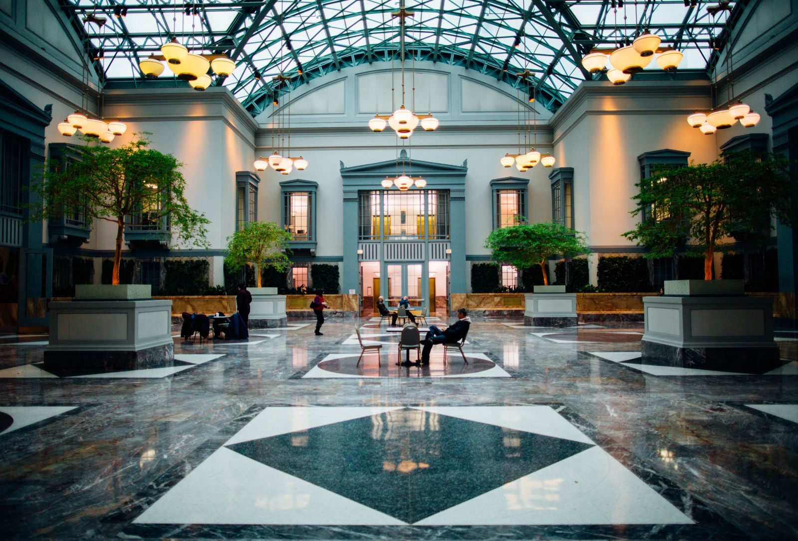 Grand hotel lobby